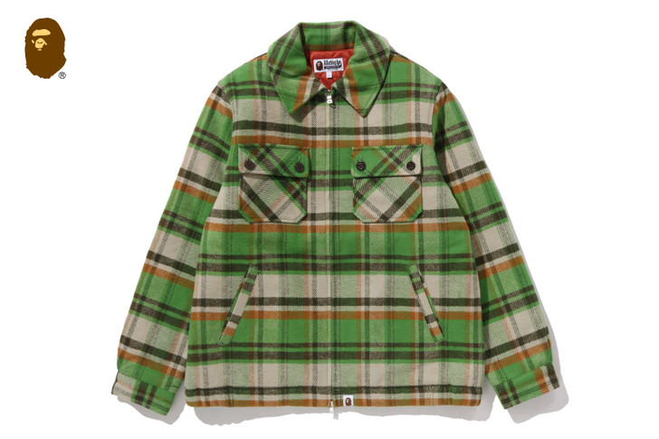 BAPE CHECK CPO ZIP JACKET 1L80-141-005
