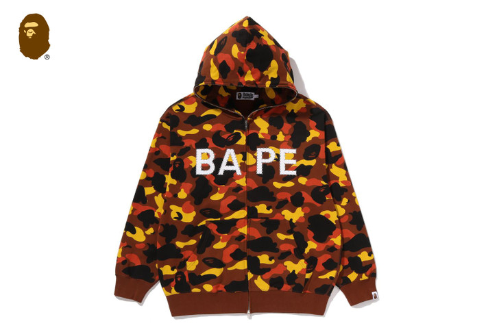 1ST CAMO BAPE LOGO RHINESTONE RELAXED FIT FULL ZIP HOODIE 1L80-115-310