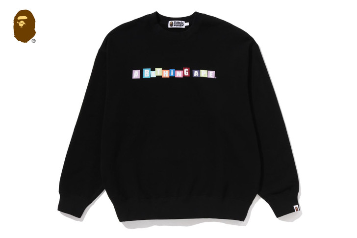 BATHING APE LOGO RELAXED FIT CREWNECK SWEATSHIRT 1L80-113-314