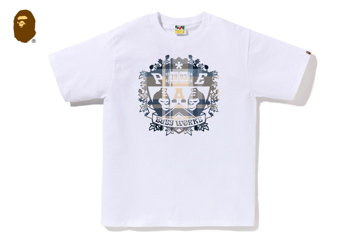 BAPE CHECK UNIVERSITY EMBLEM TEE 1L80-110-024