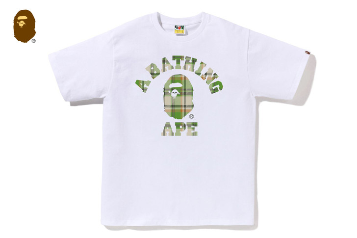 BAPE CHECK COLLEGE TEE 1L80-110-021