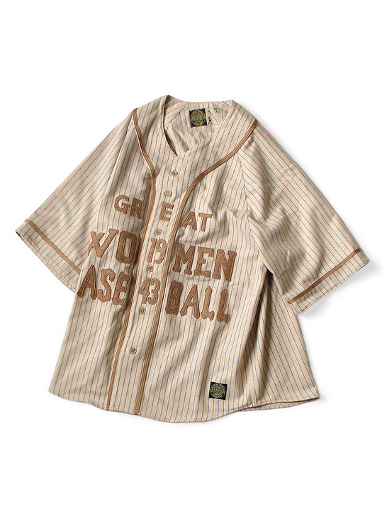 GREAT WOMEN Baseball Shirt With Thin Wool Stripes K2509SS047