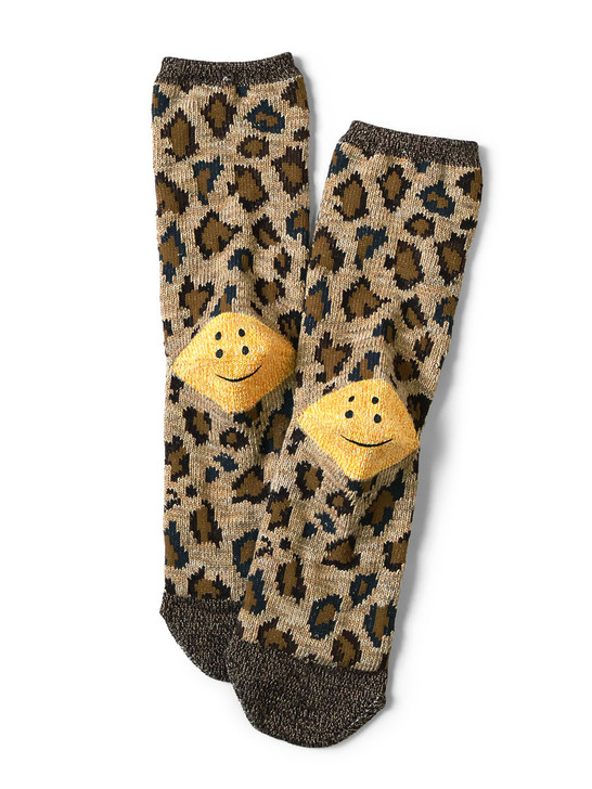 84 RAINBOWY HAPPY HEEL Leopard Print Socks EK-1472EK-1472XS