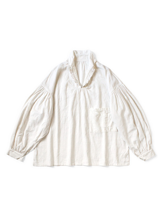 Linen Canvas Frill Gypsy Blouse EK-1172EK-1172LS