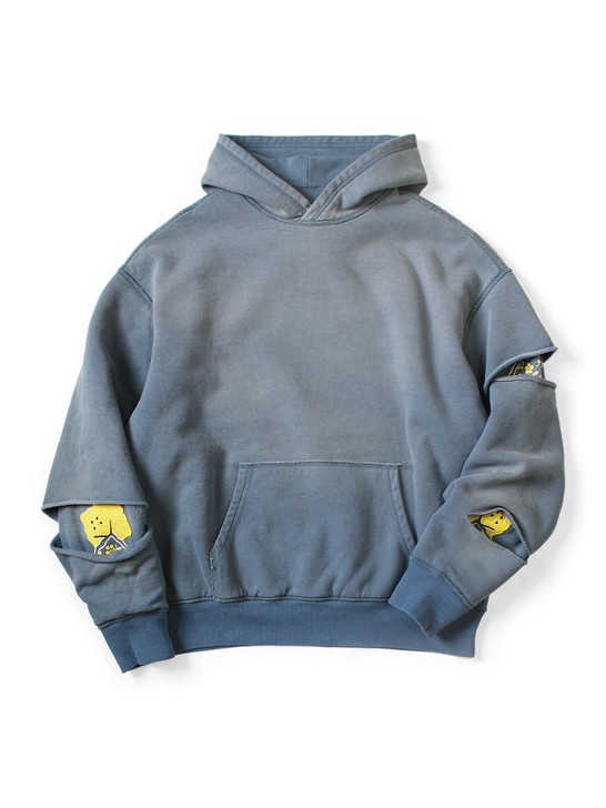 Picture No.1 of KAPITAL Reversible Fleece Elbow Rip Hoodie (PECKISH RAINBOW Ypt) K2512LC213