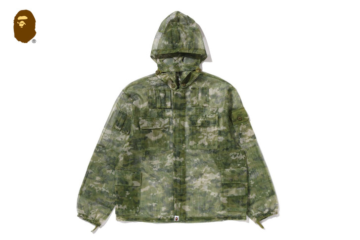 MULTI PIXEL CAMO MASK HOODED SHIRT JACKET 1M30-140-307