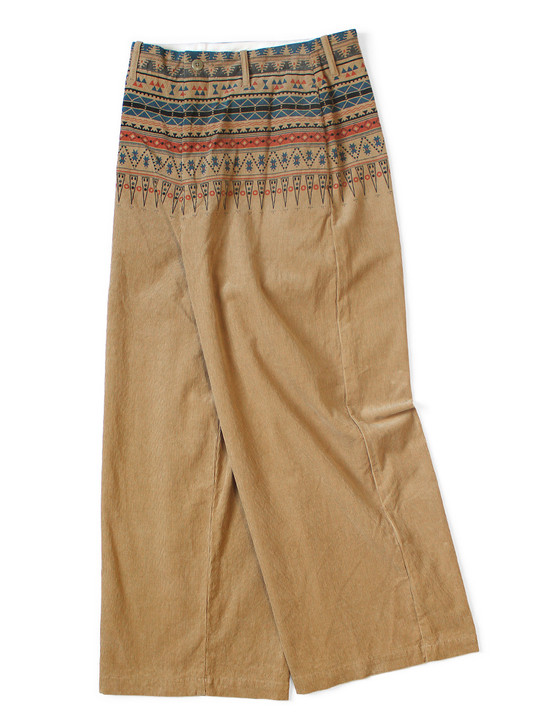 14W Corduroy Tapered Baggy Pants (Town Craft Tribe Pattern) K2509LP073