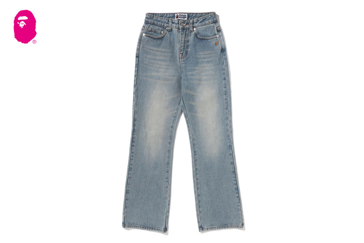 A BATHING APE LOGO BOOTCUT DENIM PANTS 1M30-250-302