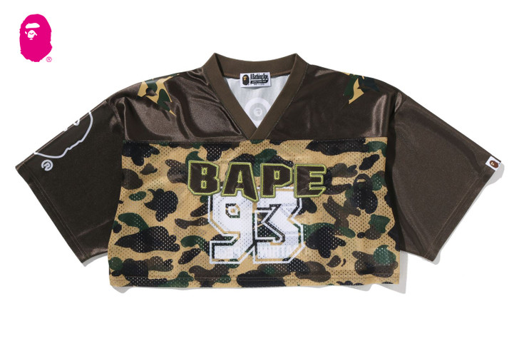 1ST CAMO BAPE CROPPED FOOTBALL TEE 1M30-209-312