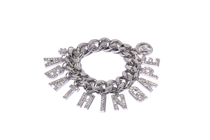 LINE CAMO DEBOSSED A BATHING APE CHAIN BRACELET W/ RHINESTONE 1M30-182-303