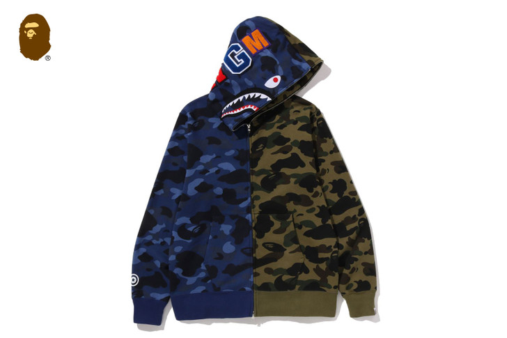 SPLIT CAMO SHARK FULL ZIP HOODIE 1M30-115-005