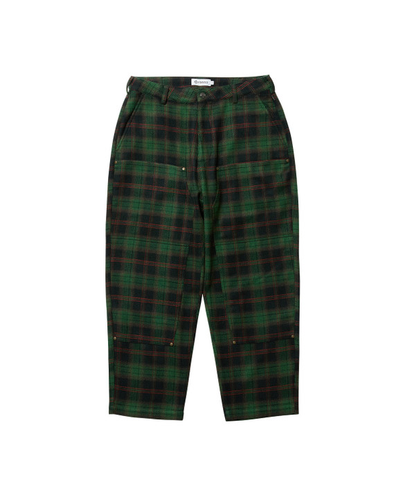 CHECK WOOL PAINTER PANTS - GREEN 10065953259834
