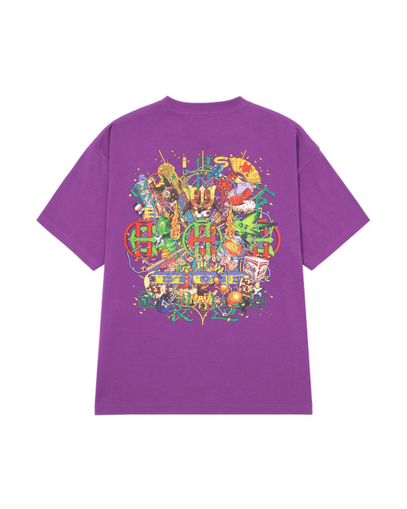 HUF x EVISEN HUF ALLSTAR S/S TEE - PURPLE 9976889606458