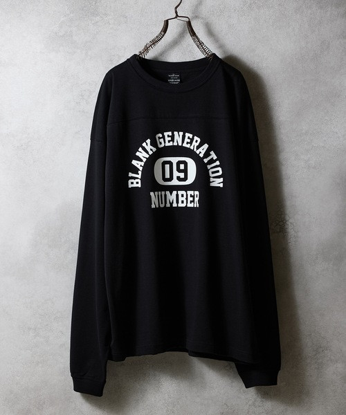 PREMIUM COTTON COLLEGE LOGO FOOTBALL L/S T-SHIRT / Premium Cotton College Logo Football Long T-Shirt F25NLT001
