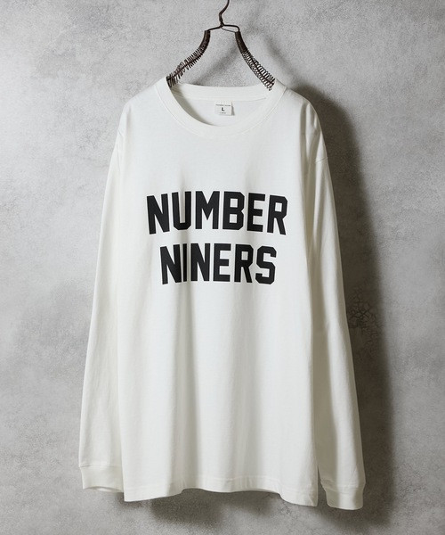 NUMBER NINERS PRINTED CLASSIC L/S T-SHIRT / Number Niners Logo Print classic Long T-shirt F25NLT009