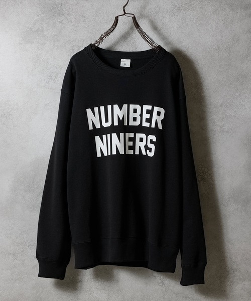 NUMBER NINERS PRINTED CLASSIC CREWNECK SWEATSHIRT / Number Niners Logo Print classic Crew Neck sweatshirt F25NC010