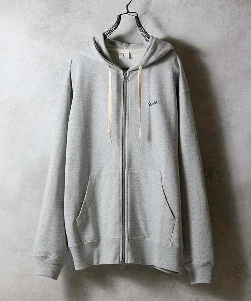 FIRM COTTON FULL ZIP SWEAT HOODIE / Farm cotton One-point Logo Print Zip-up Sweatshirt hoodie F25GNC004