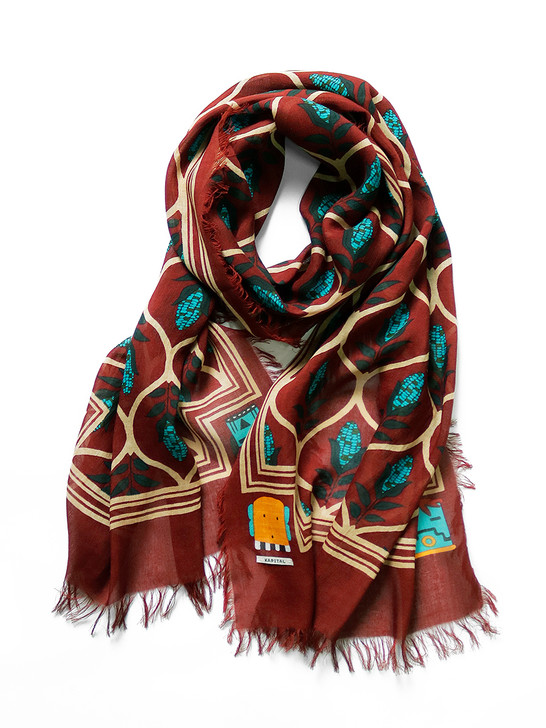 Rayon Disco Arabesque Pattern Stole K2209XG503EK-1829XM