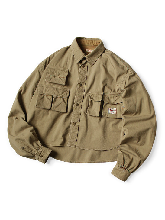 KAPITAL Shirt (Long Sleeve) Chino shirt Nugget-pocket Cropped fish