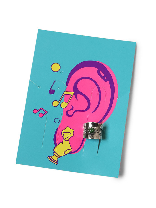 Silver Chip Turquoise Pueblo Ear Cuff K2203XG510EK-1904XG