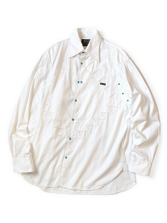 5.5Oz White Denim Thunderbird Husky Western Shirt K2509LS080
