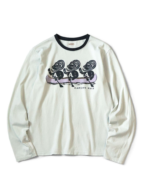 KAPITAL T-Shirt 20/- Jersey Crew Neck Long Sleeve T-Shirt (`A`SHEEPpt)