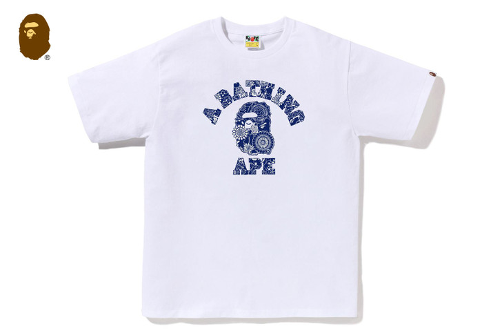 JAPANESE INDIGO ART CAMO COLLEGE TEE 1M30-110-042