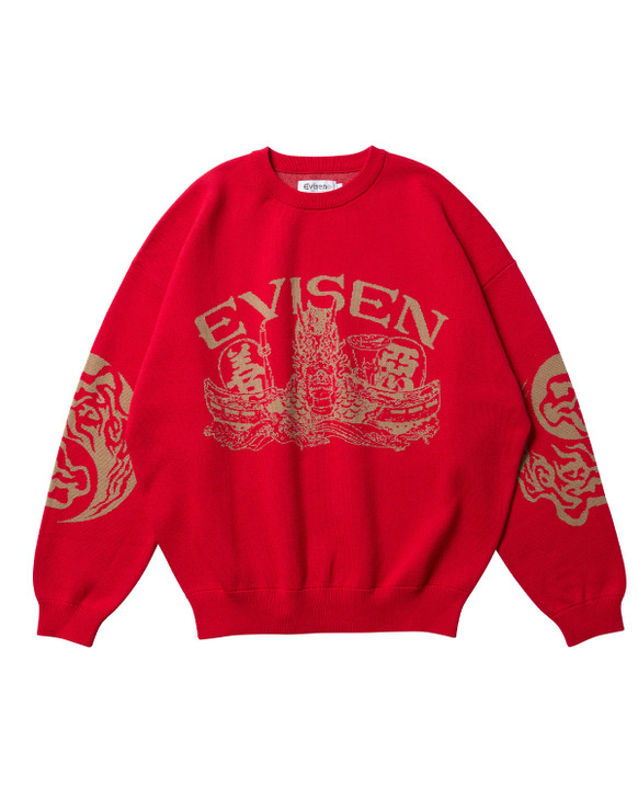 DRAGON SHIP KNIT - RED 10217750233402