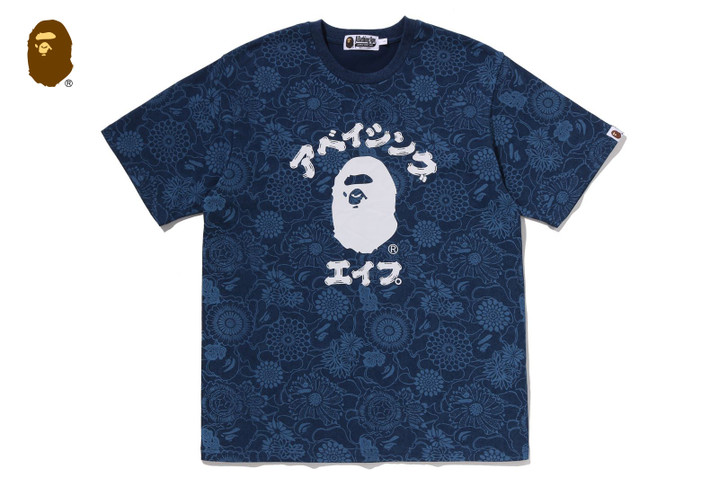 JAPANESE INDIGO ART CAMO COLLEGE REGUALR FIT TEE 1M30-109-305