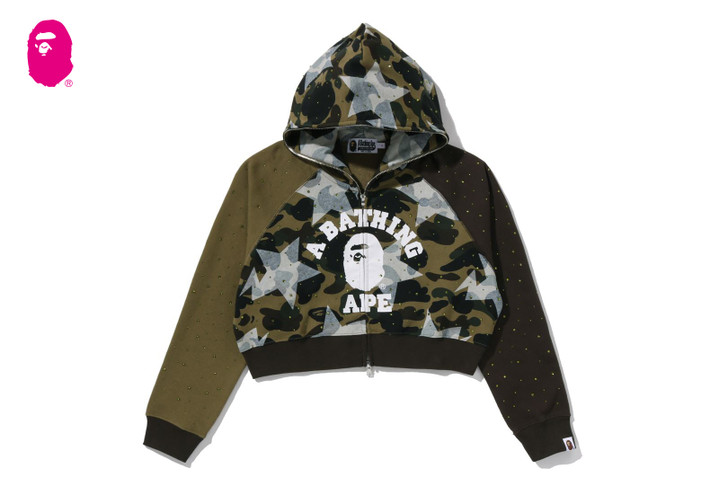 STA OVER PRINT 1ST CAMO CRYSTAL STONE COLLEGE FULL ZIP HOODIE 1M30-215-310