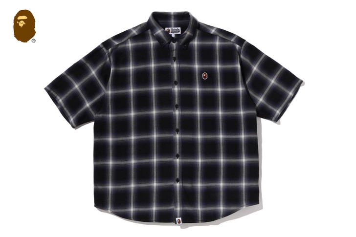ONE POINT OMBRE CHECK LIGHT FLANNEL SS SHIRT 1M30-132-312