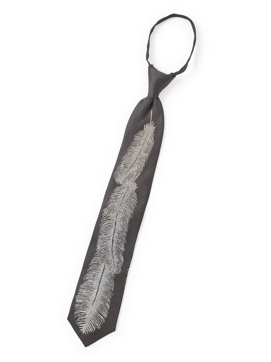 Silk Twill Feather zip Tie K2604XG527