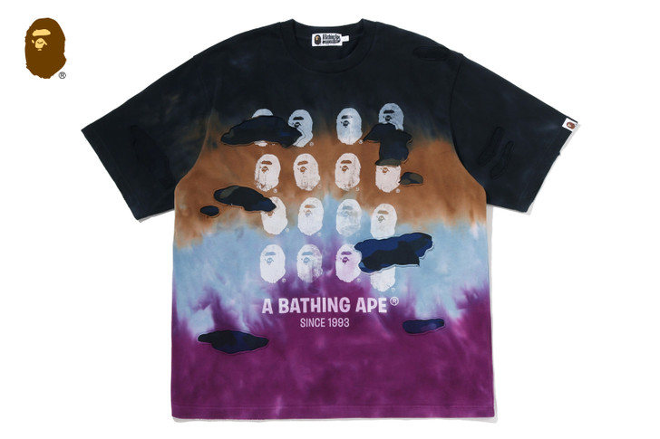 COLOR CAMO TIE DYE DESTROYED MULTI LOGO RELAXED FIT TEE 1M30-109-321