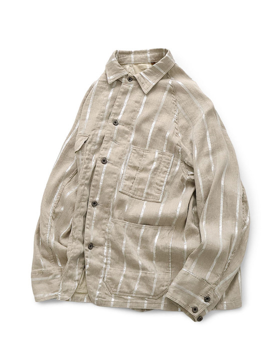 Linen Glitter Phillies Stripe CACTUS Coveralls K2604LJ136