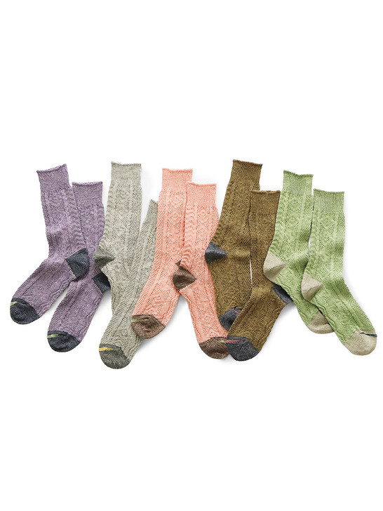 96-Ply Linen Jacquard Socks With a Kuba Pattern K2604XS535