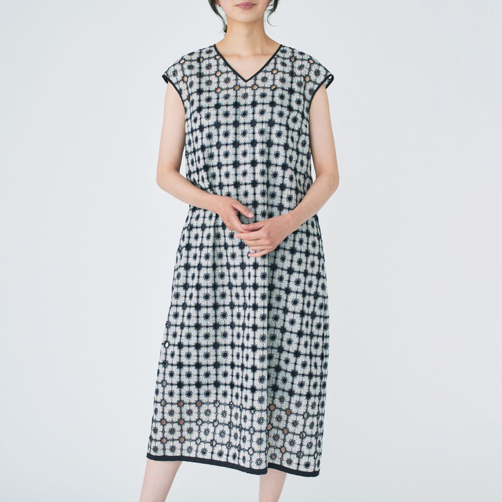 forest wave + anemone French Sleeve Dress AES3267S
