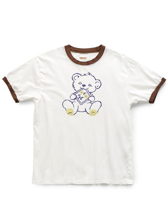 20/- Jersey Ringer T-shirt (PECKISH Little Bear Print) K2604SC155
