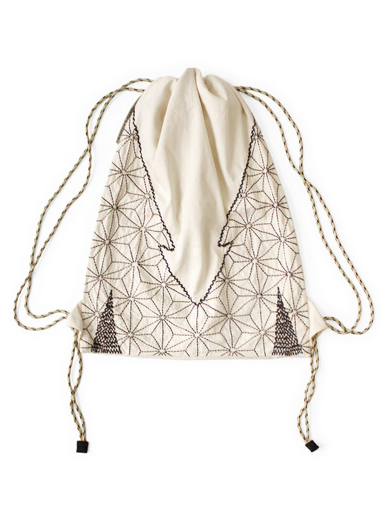 8Oz Denim Drawstring Bag (With Hemp Leaf Pattern Furoshiki Embroidery) K2608XB503