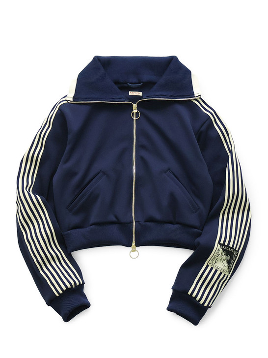 KAPITAL Jacket Smooth Jersey Cropped Track Jacket (Banner Stripe)