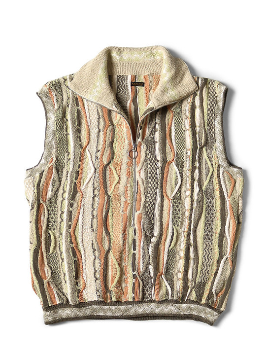 7G Knit GAUDY Half-Zip Vest K2504KN814