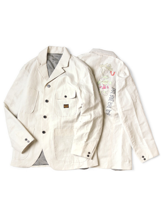 Cotton-linen Herringbone Lumbar Suit Jacket (BEERpt) K2502LJ001