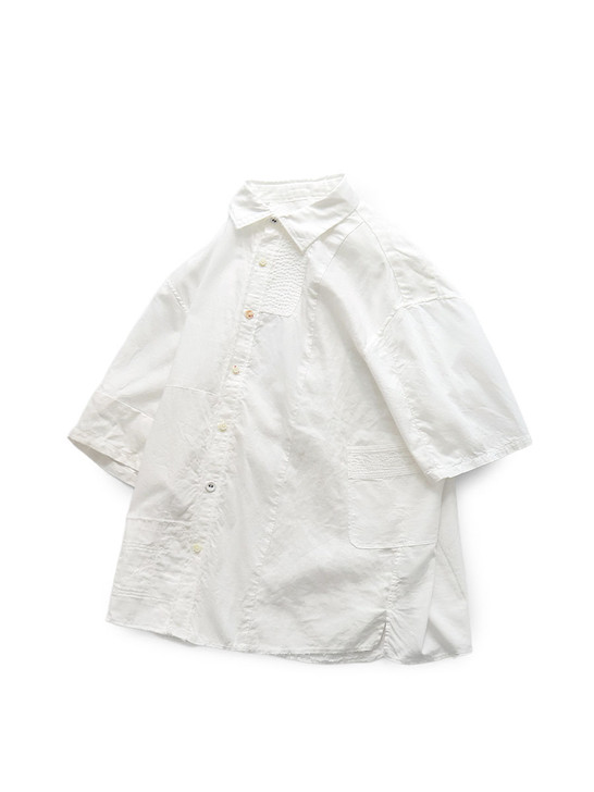 Cotton x Linen Patchwork Kathmandu Shirt (Short Sleeve) EK-1212SSAEK-1212SSB