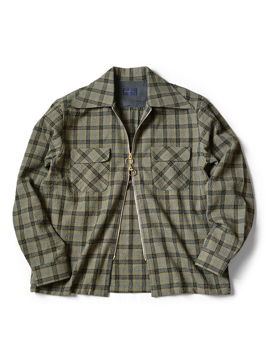 Wool Check Zip-up Friend Pocket Board Shirt K2511LS174