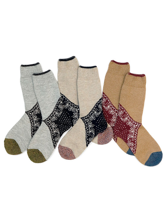 96 Pairs of Heel Paisley Bandana Socks EK-553XSC