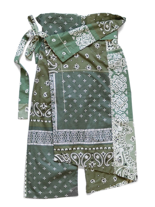 Gauze Bandana Patchwork Print Wrap Pants K2004LP128