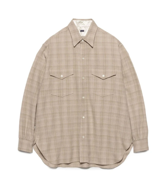 nanamica Regular Collar Wool Plaid Shirt S26FG058 8792