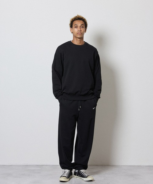 FIRM COTTON LIGHT SHORT PILE L/S SWEATSHIRT / EASY SWEATPANTS 2-PIECE SET / Firm Cotton Light Mini French Terry Crew Neck Sweatshirt & Easy Sweatpants 2-Piece Set F26GNC004