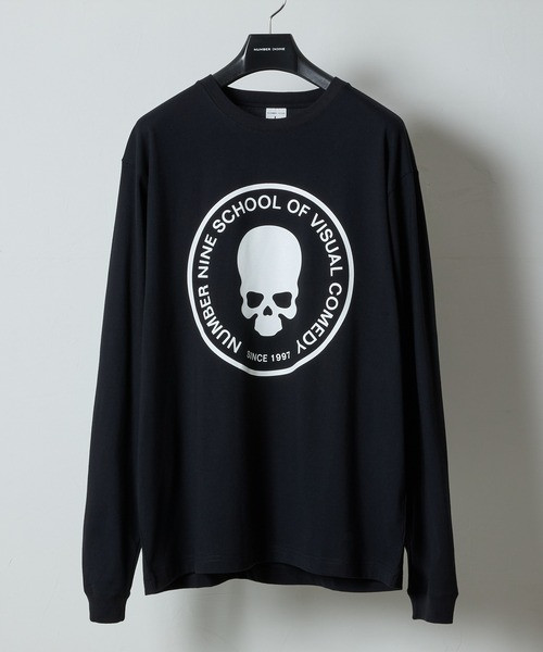 SCHOOL OF VISUAL COMEDY PRINTED CLASSIC L/S T-SHIRT / Skull Classic Motif Print Long-Sleeve T-Shirt BA2GNLT002
