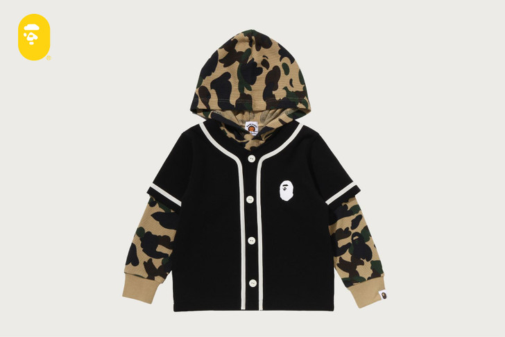 1ST CAMO BASEBALL LAYERED PULLOVER HOODIE 1M80-314-002