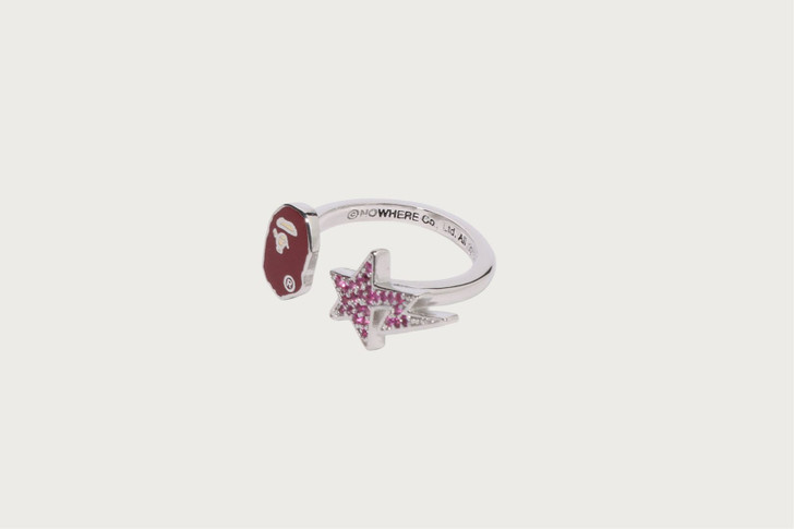 APE HEAD AND STA CRYSTAL STONE RING 1M80-282-301